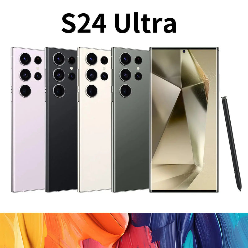 S24 Ultra 7.3 Inch High Definition Large Screen Android 13 All in One Video Game Wireless Network Low Cost 5g Mobile Phone GreatEagleInc
