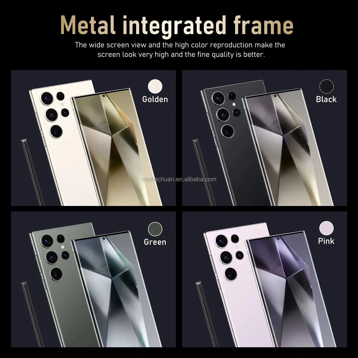 S24 Ultra 7.3 Inch High Definition Large Screen Android 13 All in One Video Game Wireless Network Low Cost 5g Mobile Phone GreatEagleInc