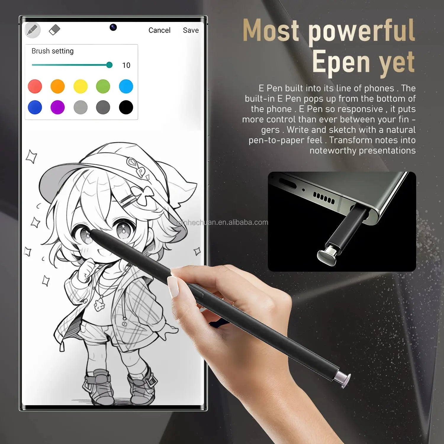 S24 Ultra 7.3 Inch High Definition Large Screen Android 13 All in One Video Game Wireless Network Low Cost 5g Mobile Phone GreatEagleInc