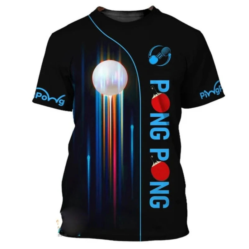 Table Tennis Train Uniform T-shirt Men Women Funny 3D Print Short Sleeve T Shirts Ping-pong Hobby Sport Round Neck Fashion…