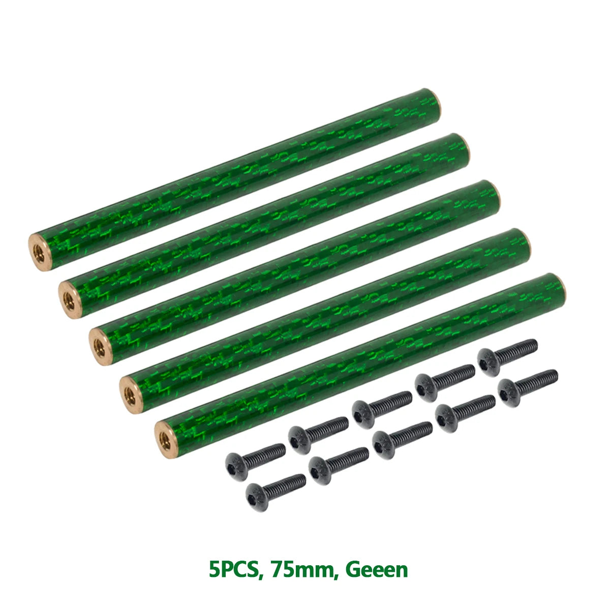 5PCS Coloured Carbon Fibre Braces 67mm 70mm 75mm 78mm for 1/10 RC Crawler Comp Builds SCX10 PRO Gspeed V4 UGRC LCG Chassis DIY Green 75mm