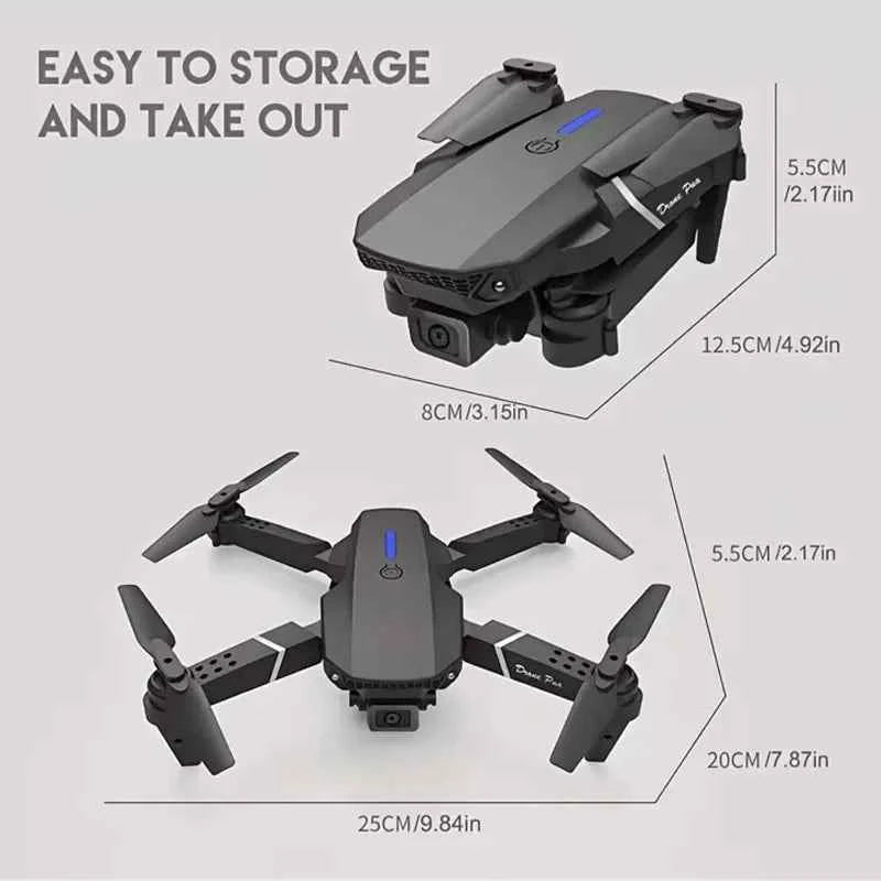 E88 NEW Professional Wide Angle RC Dron HD 4K Camera Mode Foldable Helicopter Aircraft Quadcopter Drone Kid Gift Toys