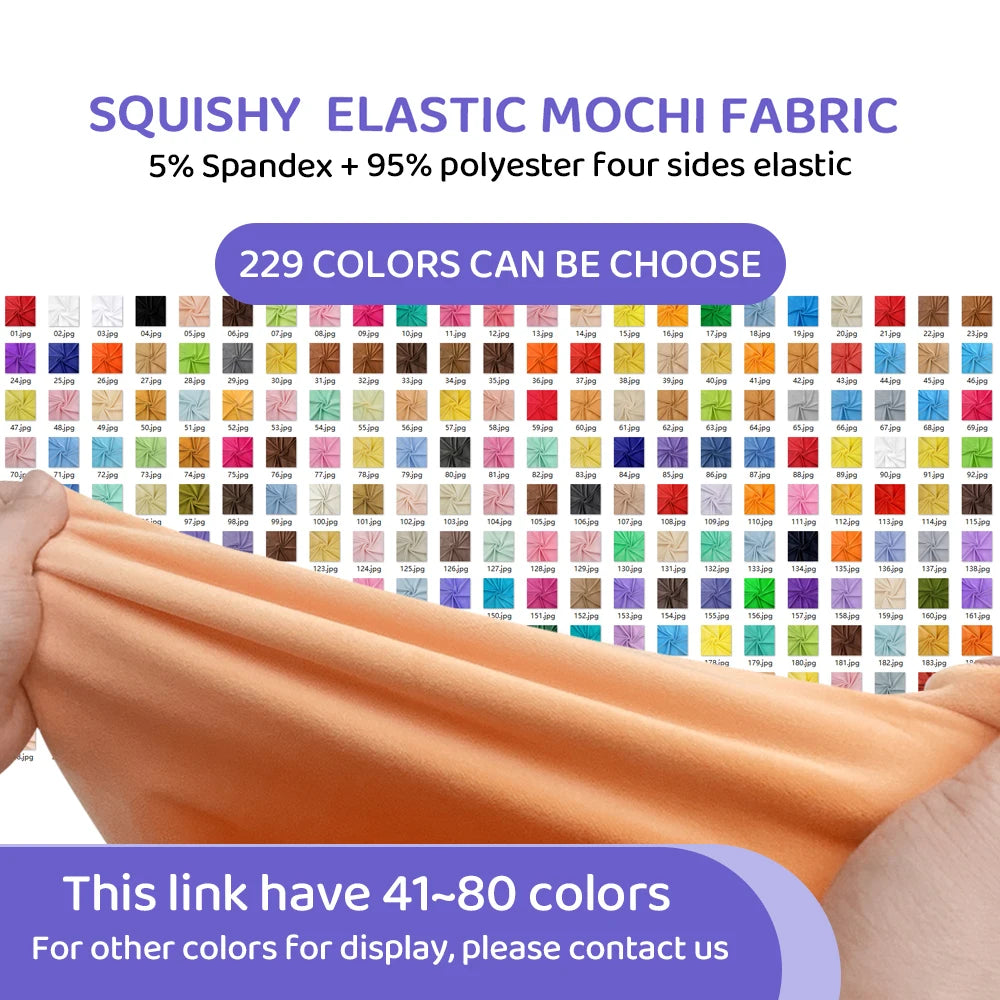 2024 Small Size 50x50cm Squishy Mochi Stetch Minky Fabric 95% Polyester 5% Spandex Stretch 4 Side Plush Fabric For Diy SewingToy - GreatEagleInc
