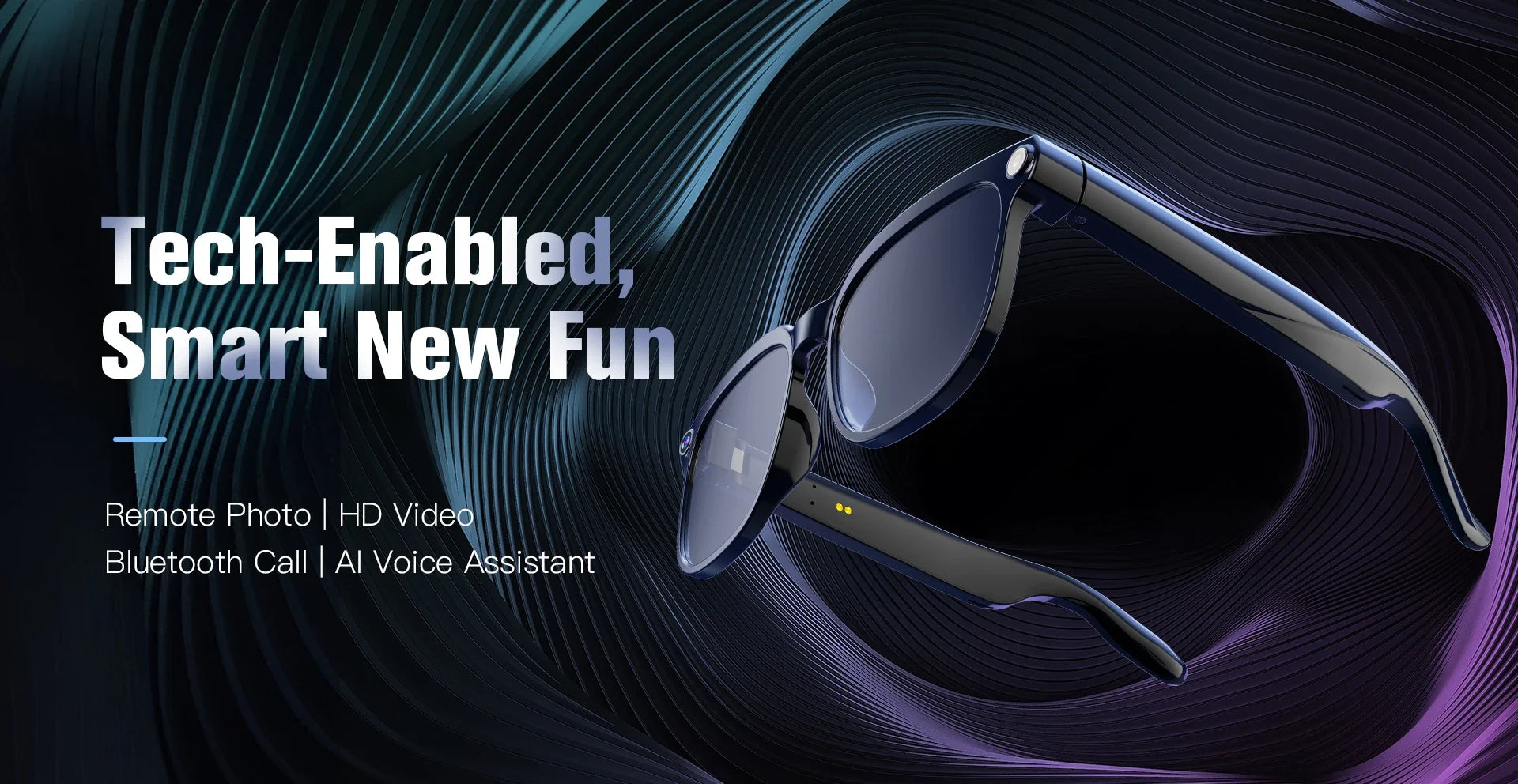 2026 New Smart Glasses 8MP HD Camera AI Voice Photo Video Recording Translation Long Battery Life Music Waterproof Smart Glasses