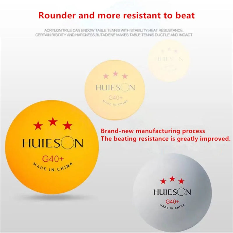 Huieson 3 Star G40+ ABS Table Tennis Balls Professional Training Competition Ping Pong Balls for Table Tennis Serving…