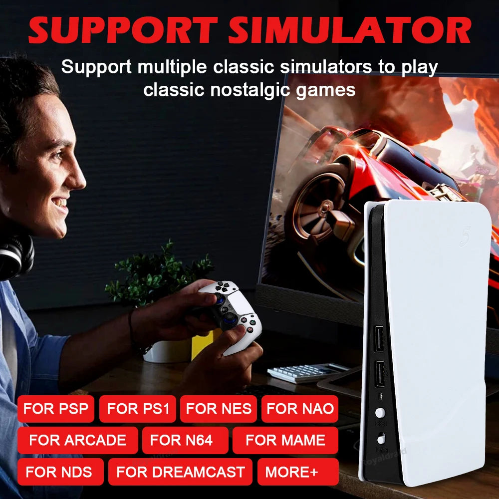 NEW GB5 Video Game Console 64GB/128GB 40000 Free Games HD TV Game Box 5 Two Gamepads For PS1/PPSPP/MAME Arcade Gaming Stick - GreatEagleInc