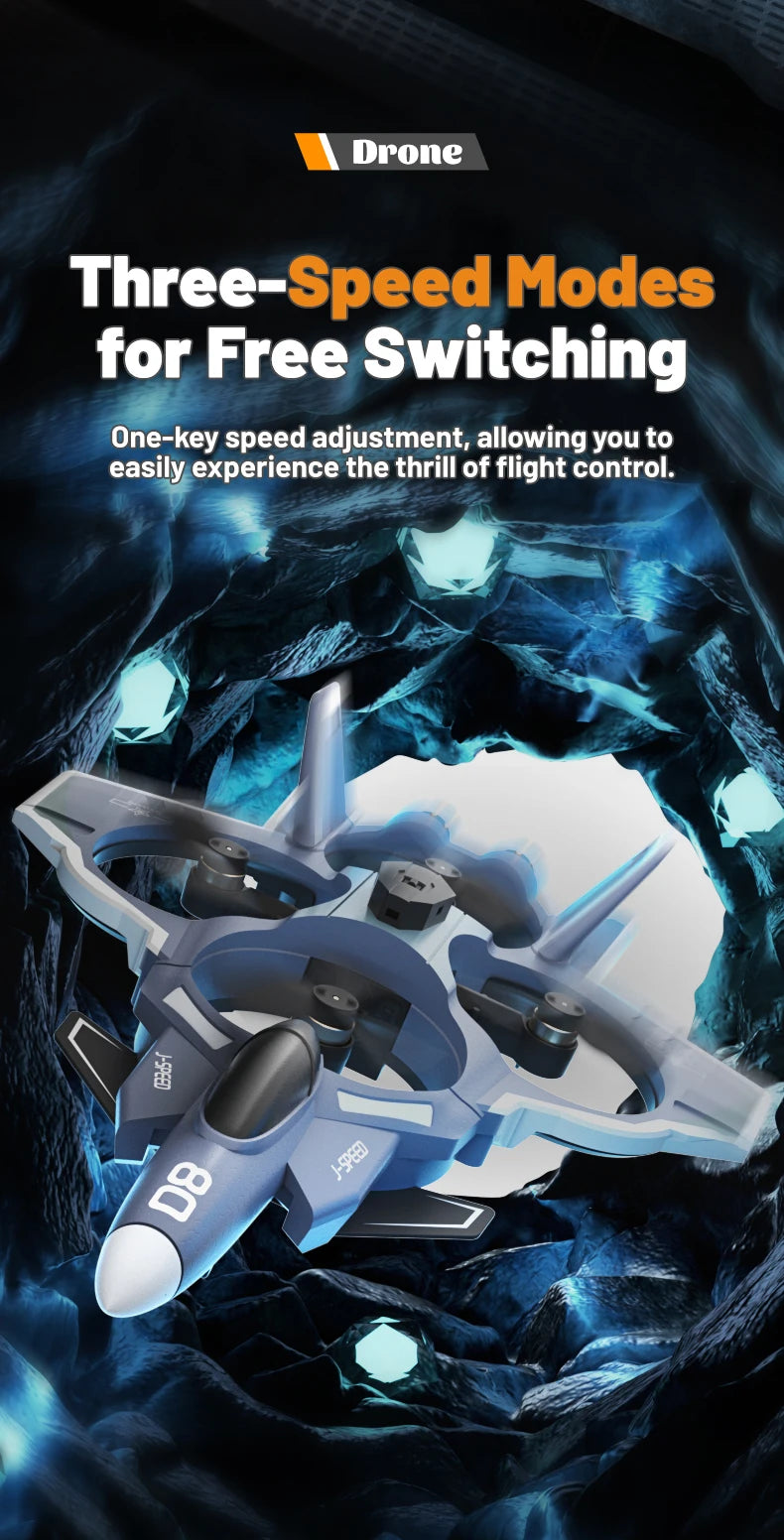 RC Plane with Camera Stunt Performance Drone With 8K Camera Fixed Wing Fighter 4CH 5G WIFI Aerial Photography Foam Toys Aircraft