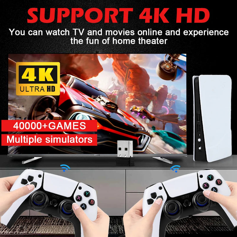 NEW GB5 Video Game Console 64GB/128GB 40000 Free Games HD TV Game Box 5 Two Gamepads For PS1/PPSPP/MAME Arcade Gaming Stick - GreatEagleInc