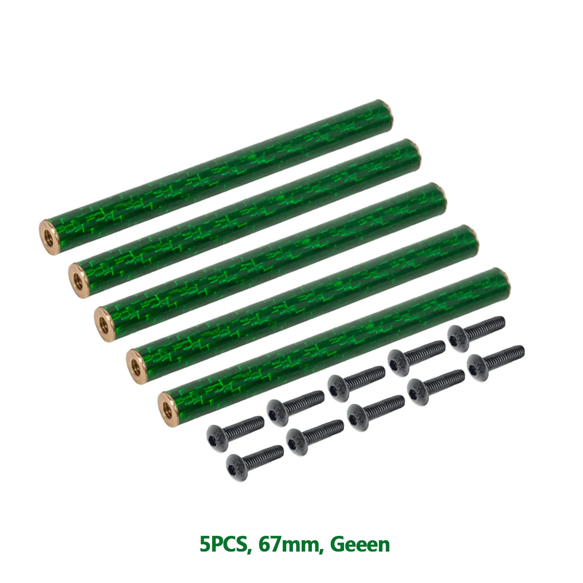 5PCS Coloured Carbon Fibre Braces 67mm 70mm 75mm 78mm for 1/10 RC Crawler Comp Builds SCX10 PRO Gspeed V4 UGRC LCG Chassis DIY Green 67mm