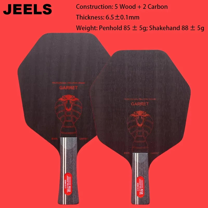 JEELS 5/7-Ply Prue Wood Table Tennis Blade Larger Hitting Area Hexagon Control Ping Pong Paddle for Tranning All Round…