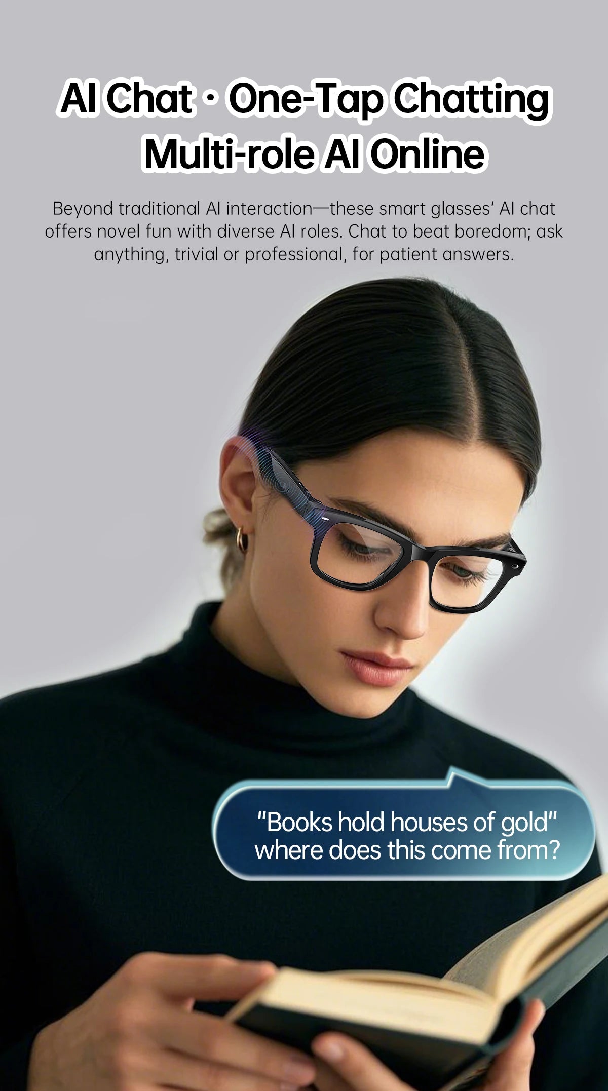 LIGE AI Smart Glasses Men 2025 New Color-Changing Translation Glasses Temperature Monitoring Waterproof Call Smart Sunglasses