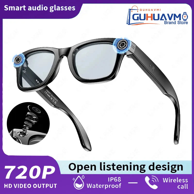 AI Smart Glasses with 8MP Camera Video Recording 100+ Languages Translation Sunglasses Bluetooth Call Music Play Men Women 2025 Play blue light