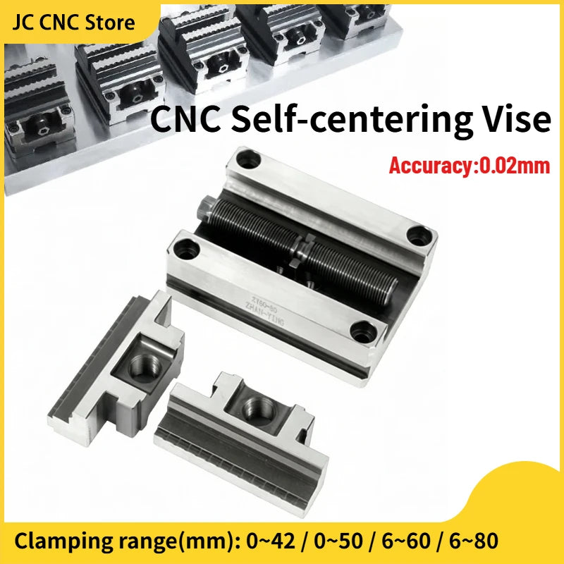 1pc CNC Self-Centering Vise ZY60-80 ZY70-100 Soft claws/Flat Nose for 4th/5th Axis Rotary Table | CNC Machining Center…