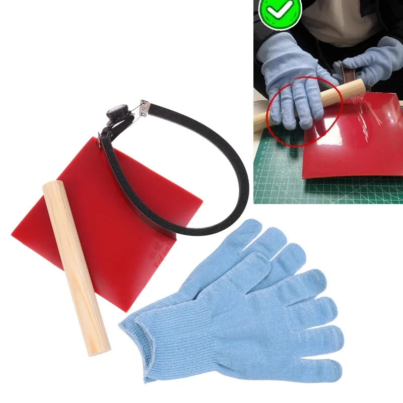 Table Tennis Rubber Manual Cutter Bowknife Set For Table Tennis Paddle Rubber Cutting Machine With Roller + Gloves