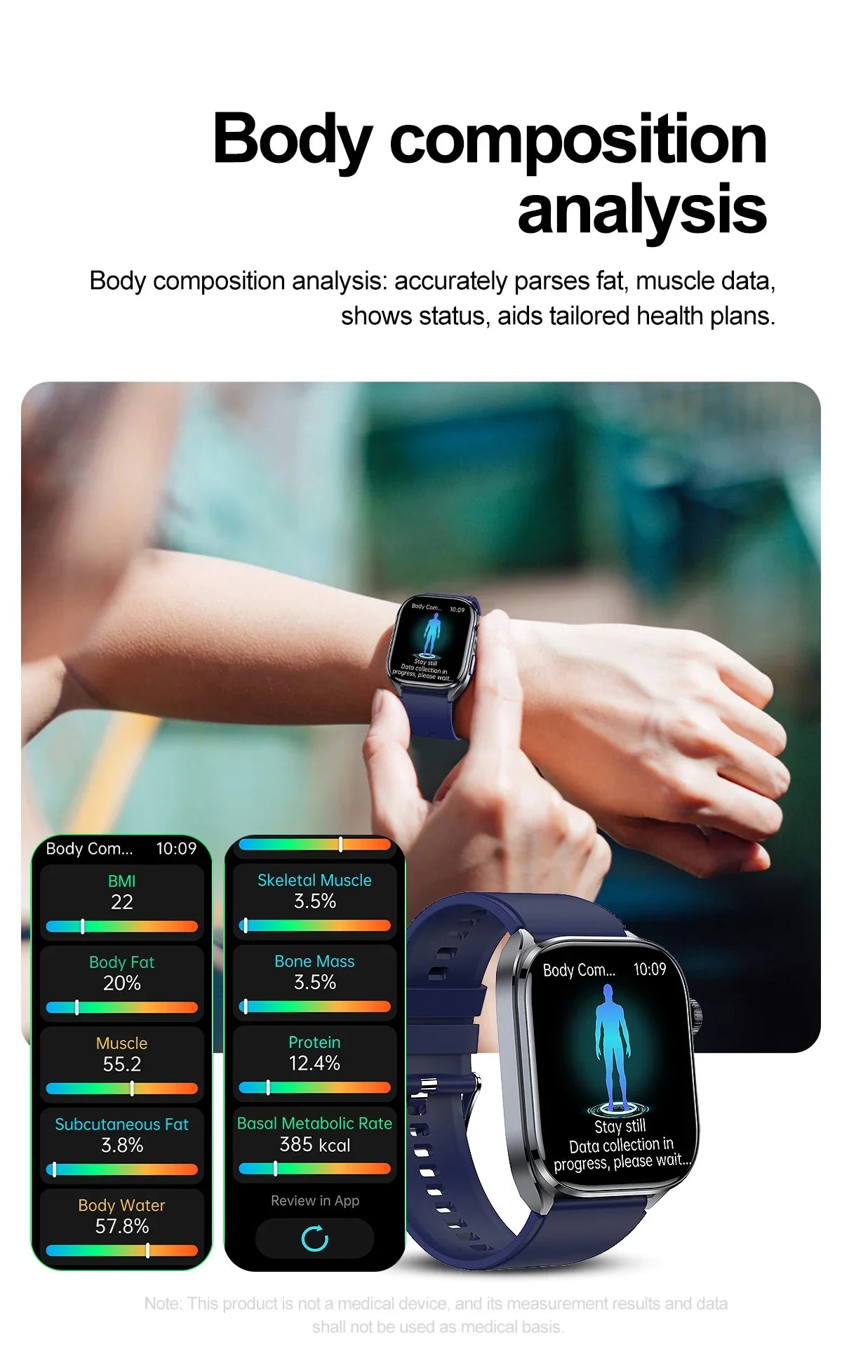 Body Composition analysis Monitoring Smart Watch Men ECG Heart Rate Blood pressure Uric Acid Health Tracker Smartwatches 2025New