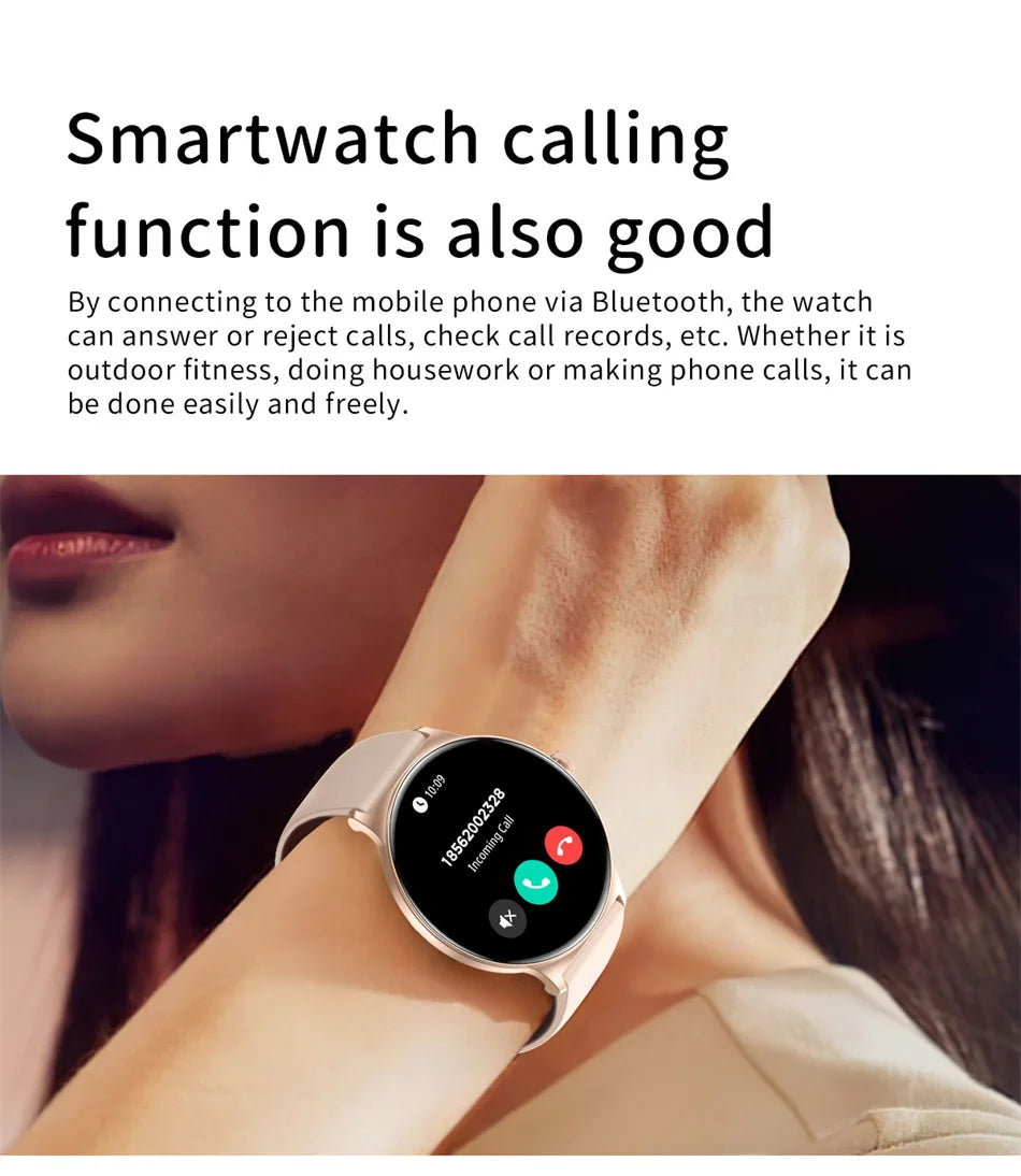 For Huawei New Ultra Slim AMOLED Smart Watch Women Screen Always Display Time Heart Rate BT Calling High-end Fashion Smartwatch
