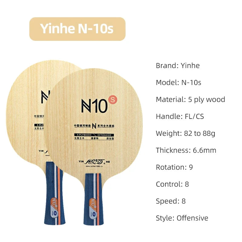 Yinhe Table Tennis Blade For Beginners DIY N10s Offensive 5 Wood Training Ping Pong Racket Blade With Table Tennis Rubber…
