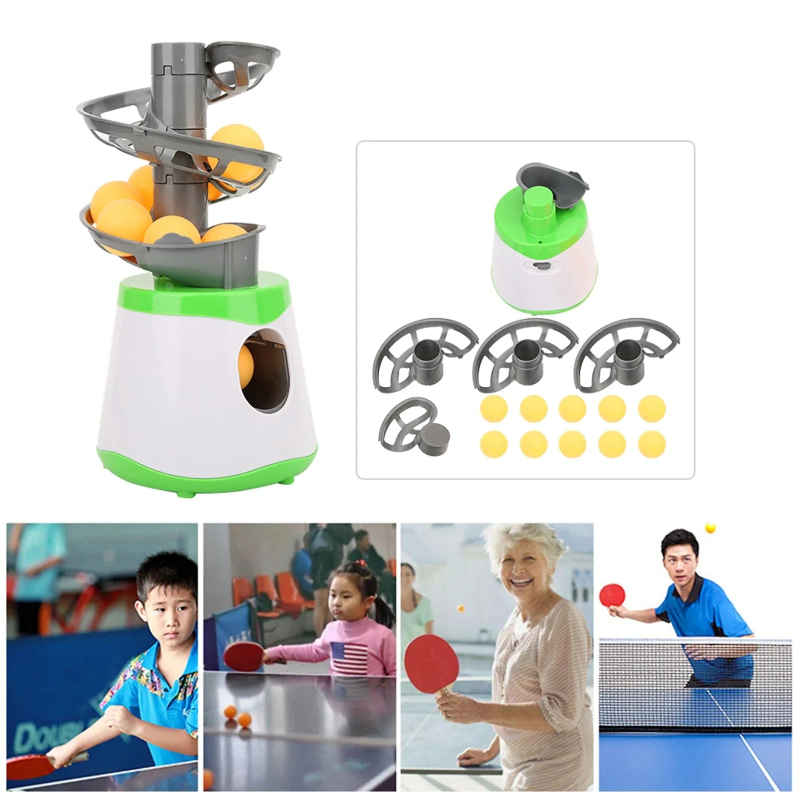 4*AA Battery Mini Table Tennis Robot Service Pitching Machine Trainer Adult Kid Sport Game Gift Racquet Sport 10 Ping Pong…