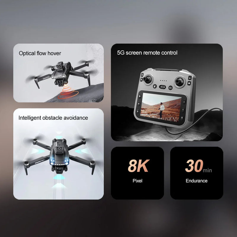 For Xiaomi V198 MAX GPS Drone  8K HD Aerial Photography Dual Camera Brushless Quadrotor Laser Obstacle Avoidance  Aerial Optical - GreatEagleInc