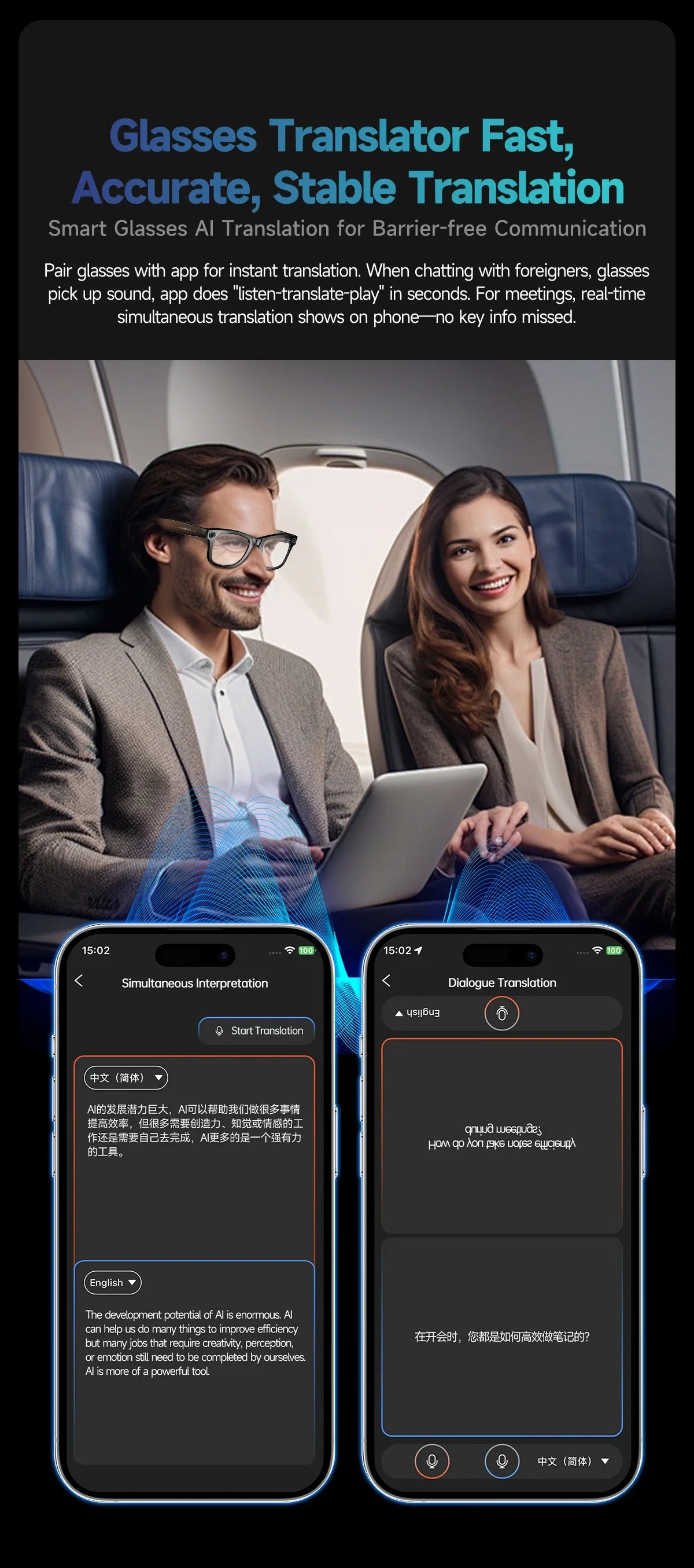 2025 Smart Sunglasses ai smart glasses with Camera Video 8MP Translation Bluetooth Call Music Play Men Women Recording 100+