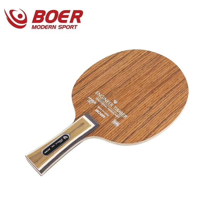 BOER 5-Ply Engineer Table Tennis Blade - FL & CS Handle Ping Pong Racket Bottom Plate - 05-FL
