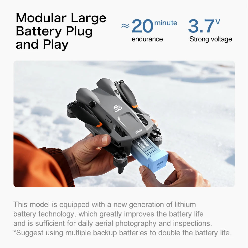 Professional Drone with 4K Dual Camera, Video Drone, Quadcopter, 360, Intelligent Obstacle Avoidance, Gift, New, 2022