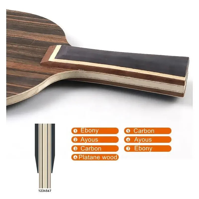 BOER 5-Ply Engineer Table Tennis Blade - FL & CS Handle Ping Pong Racket Bottom Plate - 05-FL