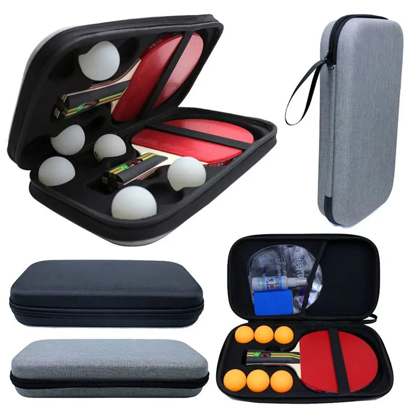 EVA Ping Pong Paddle Case Black Grey Shockproof Hard Shell Storage Bag Portable Hard Shell Table Tennis Racket Case -…