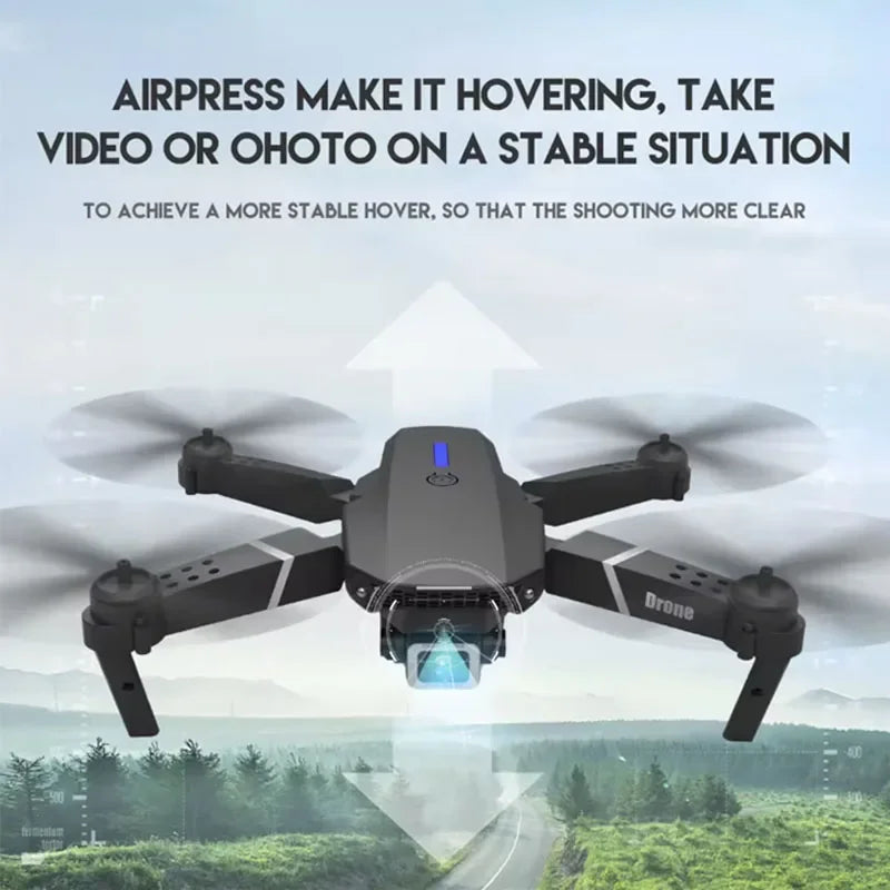 E88 NEW Professional Wide Angle RC Dron HD 4K Camera Mode Foldable Helicopter Aircraft Quadcopter Drone Kid Gift Toys - GreatEagleInc