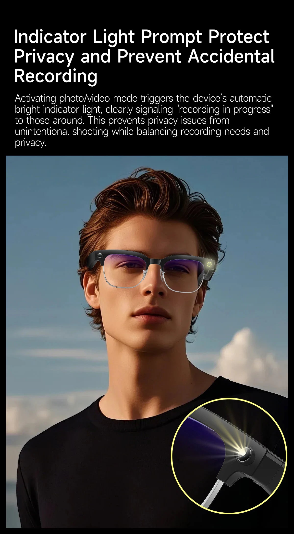 AI Smart Glasses with 800W Pixel Camera Photo Video Recording 120+Language Translation Sunglasses Men Women 2026 New Year's Gift