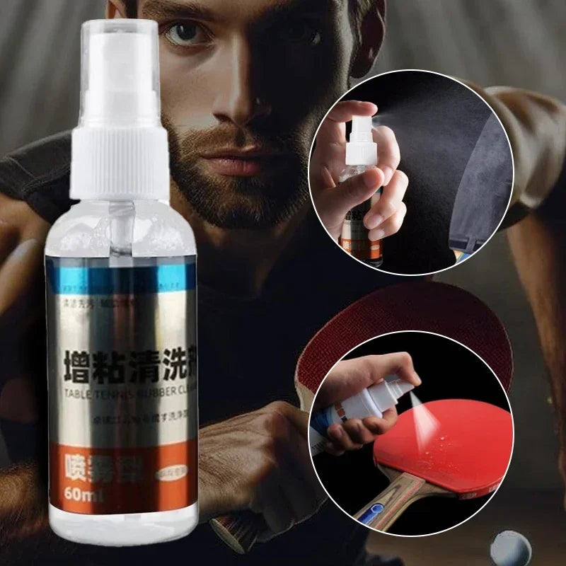 60ml Table Tennis Rubber Cleaner Spray Table Tennis Racket Cleaner Set Tackifier Super Strong Removal Maintenance Fluid…