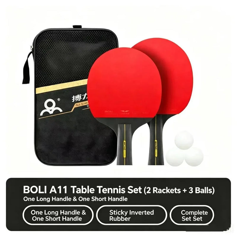 New 6 Star Table Tennis Racket 2PCS Professional Ping Pong Racket Set Pimples-in Rubber Hight Quality Blade Bat Paddle with…