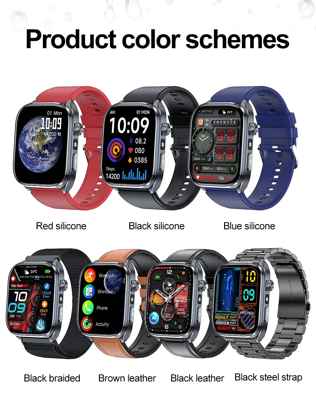 Body Composition analysis Monitoring Smart Watch Men ECG Heart Rate Blood pressure Uric Acid Health Tracker Smartwatches 2025New