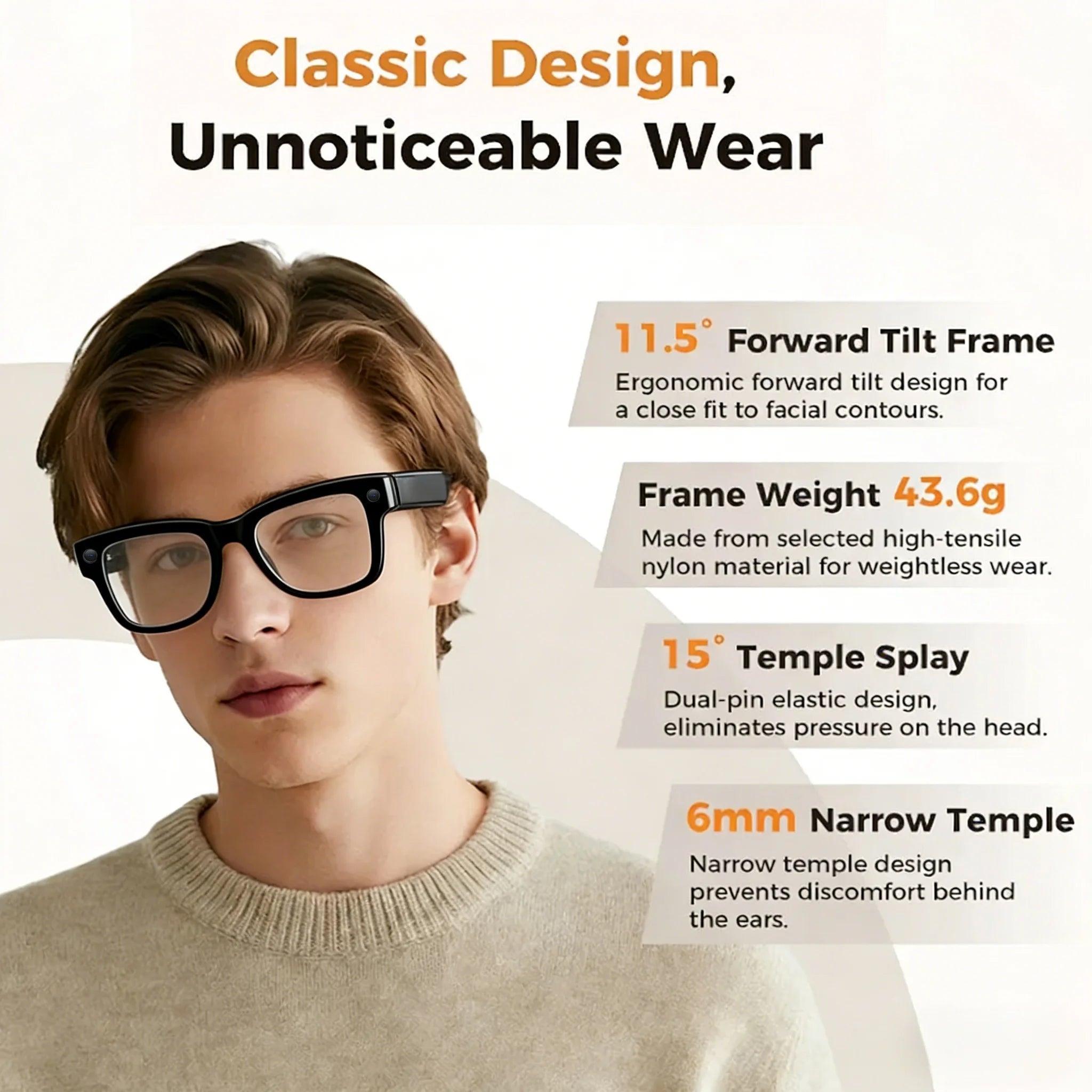 Smart Glasses AI GPT Camera 4K HD Multifunctional 3-in-1 Lens Bluetooth Call 3600Mah Battery Voice Assistant Control Sunglasses