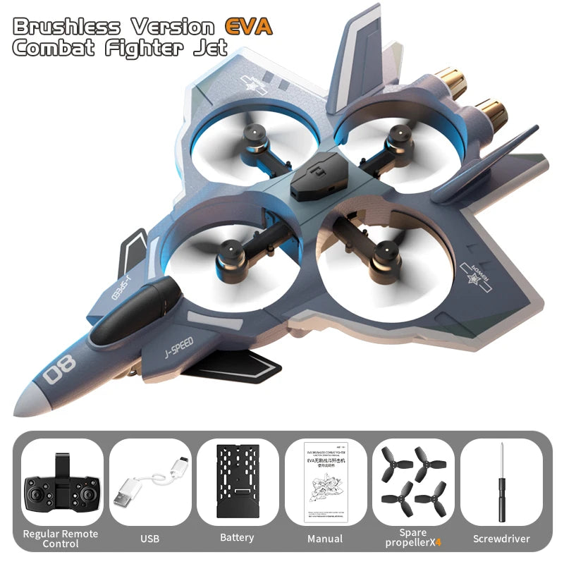 RC Plane with Camera Stunt Performance Drone With 8K Camera Fixed Wing Fighter 4CH 5G WIFI Aerial Photography Foam Toys Aircraft Plane