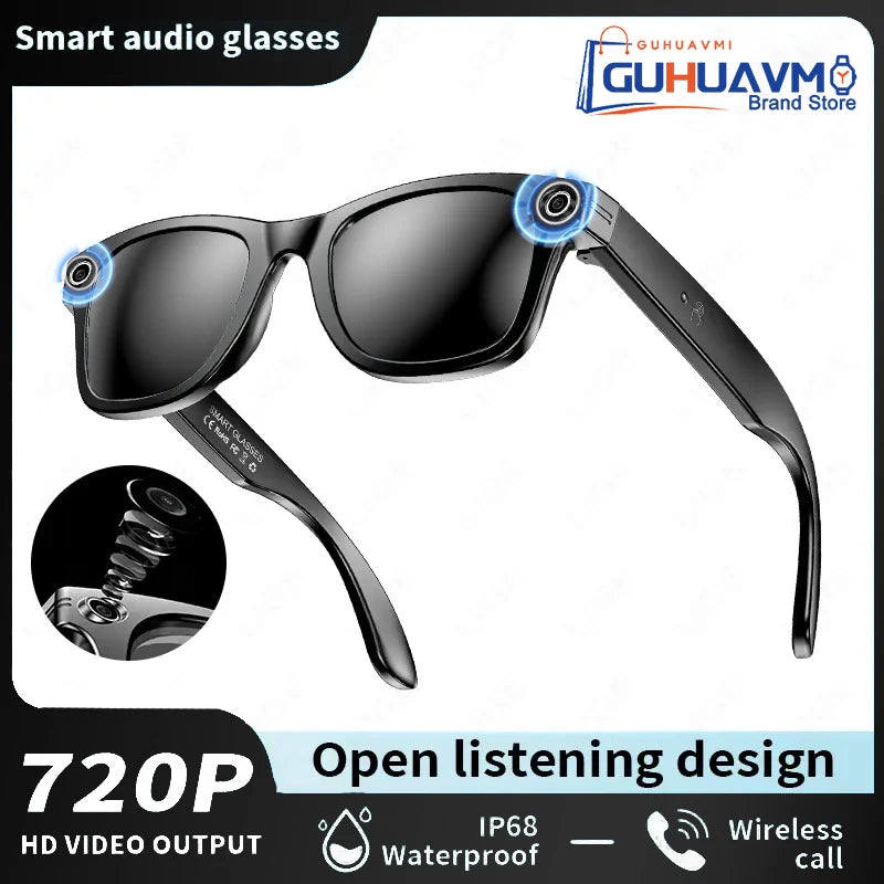 New Sunglasses Smart Glasses 8 Million Pixels Recording Videos AI Photo Recognition Answer Translation 290mAh Bluetooth Glasses Sunglasses