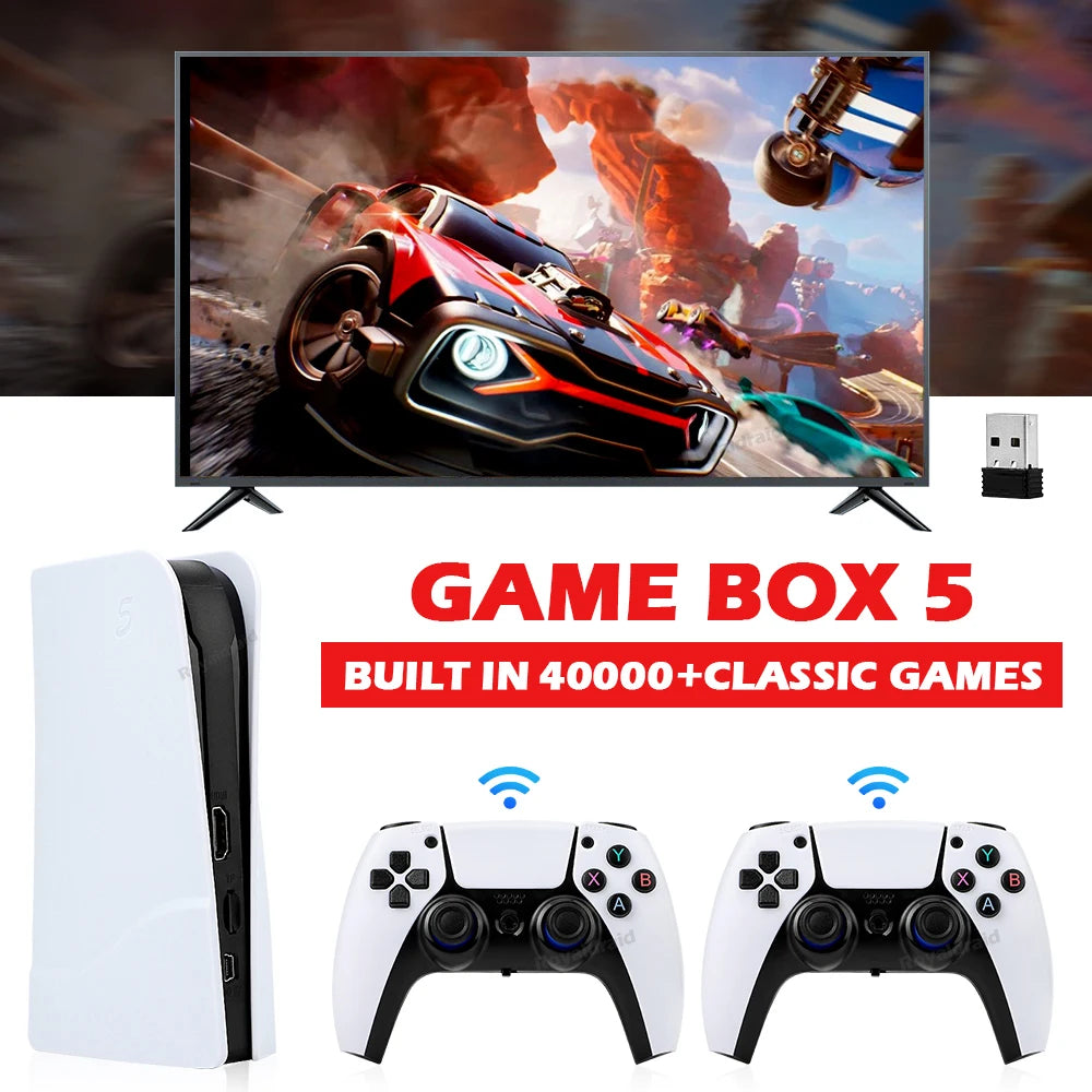 NEW GB5 Video Game Console 64GB/128GB 40000 Free Games HD TV Game Box 5 Two Gamepads For PS1/PPSPP/MAME Arcade Gaming Stick - GreatEagleInc