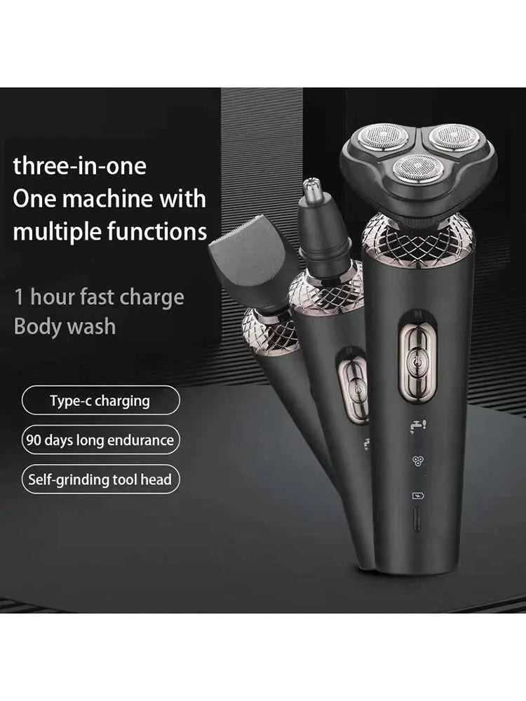 Electric Shavers for Men Waterproof Electric Trimmer Razor Wet &amp Dry Use Rechargeable Battery Rotary Shavers