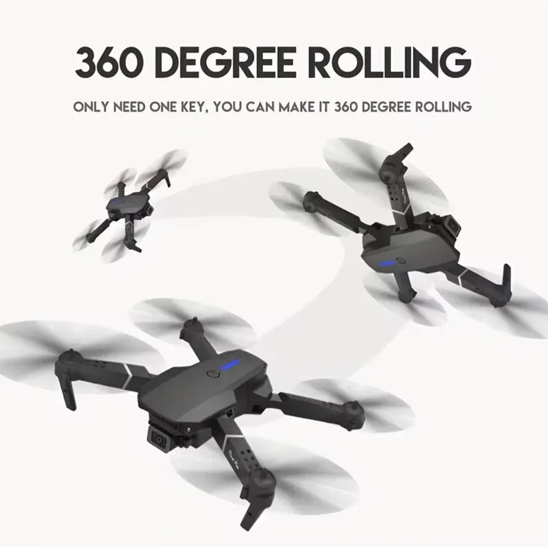 E88 NEW Professional Wide Angle RC Dron HD 4K Camera Mode Foldable Helicopter Aircraft Quadcopter Drone Kid Gift Toys - GreatEagleInc