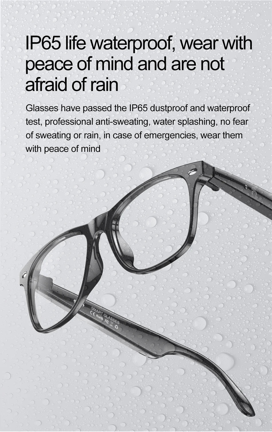 high-tech AI smart glasses can be equipped with various lenses such as sunglasses, blue light, myopia, Men women smart glasses