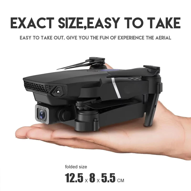 Hot-Selling E88 Smart Drone, One-Click Takeoff, Dual Camera with Stunts, Perfect for Beginners- Ideal Birthday and Holiday Gift