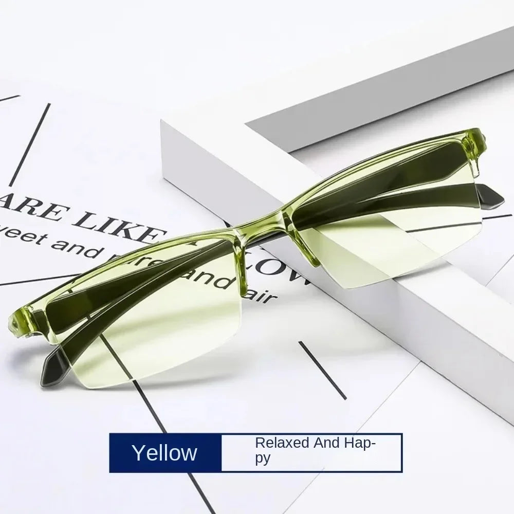 Smart Automatic Zoom Eyeglasses Anti-Blue Light Reading Glasses Men Women Optical Spectacle Computer Eyeglass Yellow