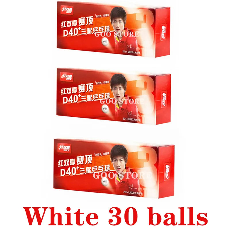 DHS 3 Star D40+ Table Tennis Ball 3-STAR New Material ABS Seamed Poly Plastic Original DHS Ball 3 Star Ping Pong Balls White 30 balls