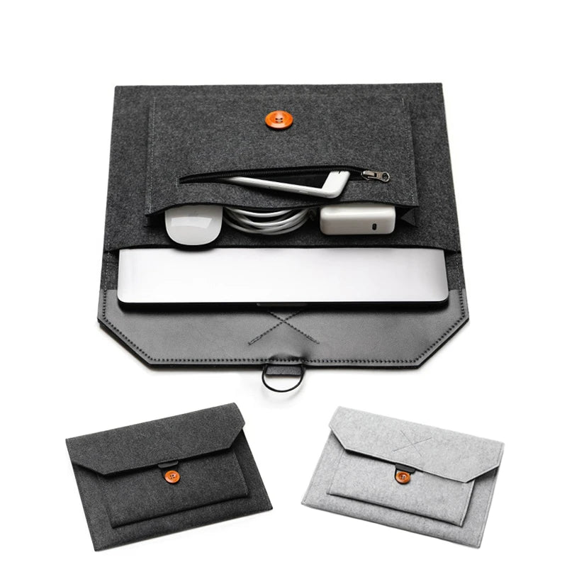 Felt Sleeve Laptop Bag 15.6 m3 14 Case for Macbook Air 13 Pro 16 12 M1 15.4 for Xiaomi  Asus Dell Lenovo Notebook bag Cover - GreatEagleInc
