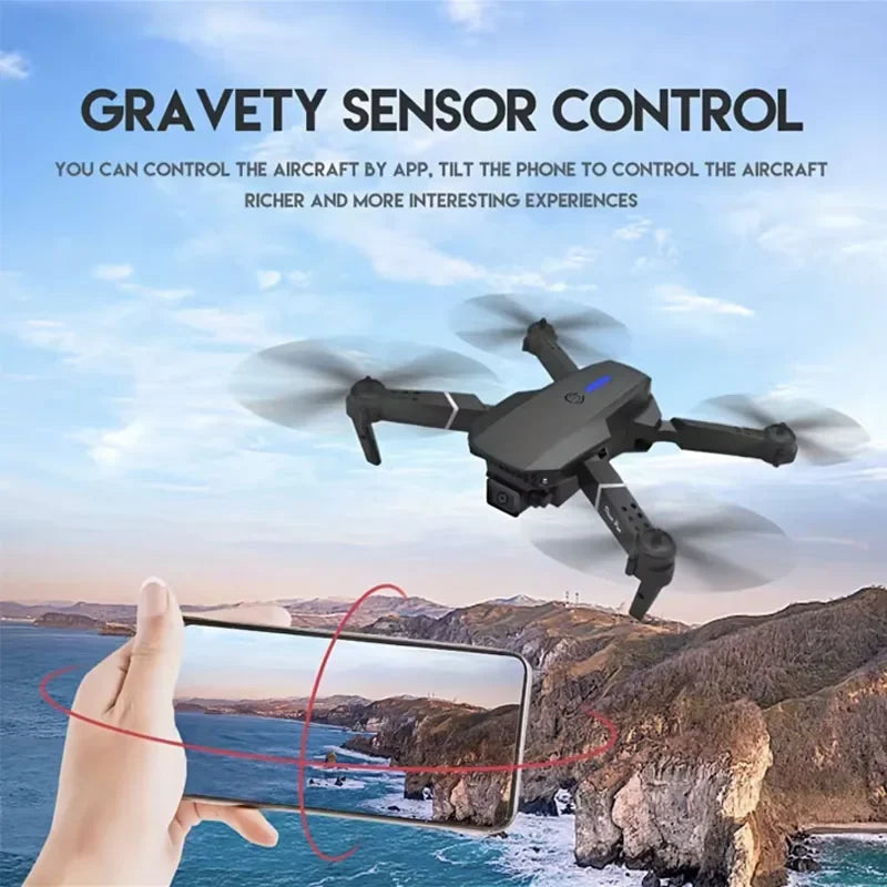 E88 NEW Professional Wide Angle RC Dron HD 4K Camera Mode Foldable Helicopter Aircraft Quadcopter Drone Kid Gift Toys - GreatEagleInc
