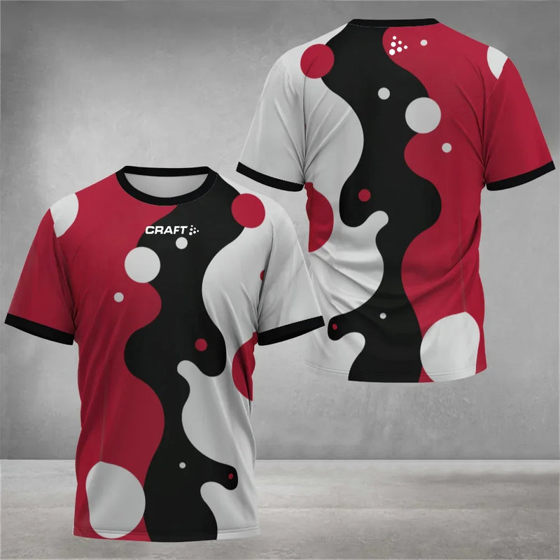 2026 new men's hiking sports letter print comfortable and breathable round neck T-shirt summer outdoor casual top - Beige /…