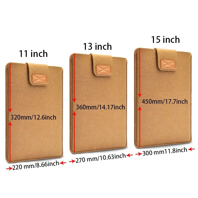 11 12 13 14 15 inch Wool Felt Inner Notebook Laptop Sleeve Bag Case Carrying Bag For Macbook Air/Pro/Retina