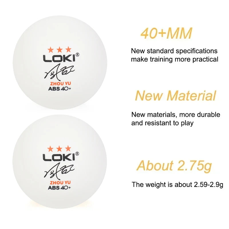 LOKI 3 Stars 40+ Table Tennis Balls New ABS Material Seamed Durable Professional Ping Pong Balls for Club Training…