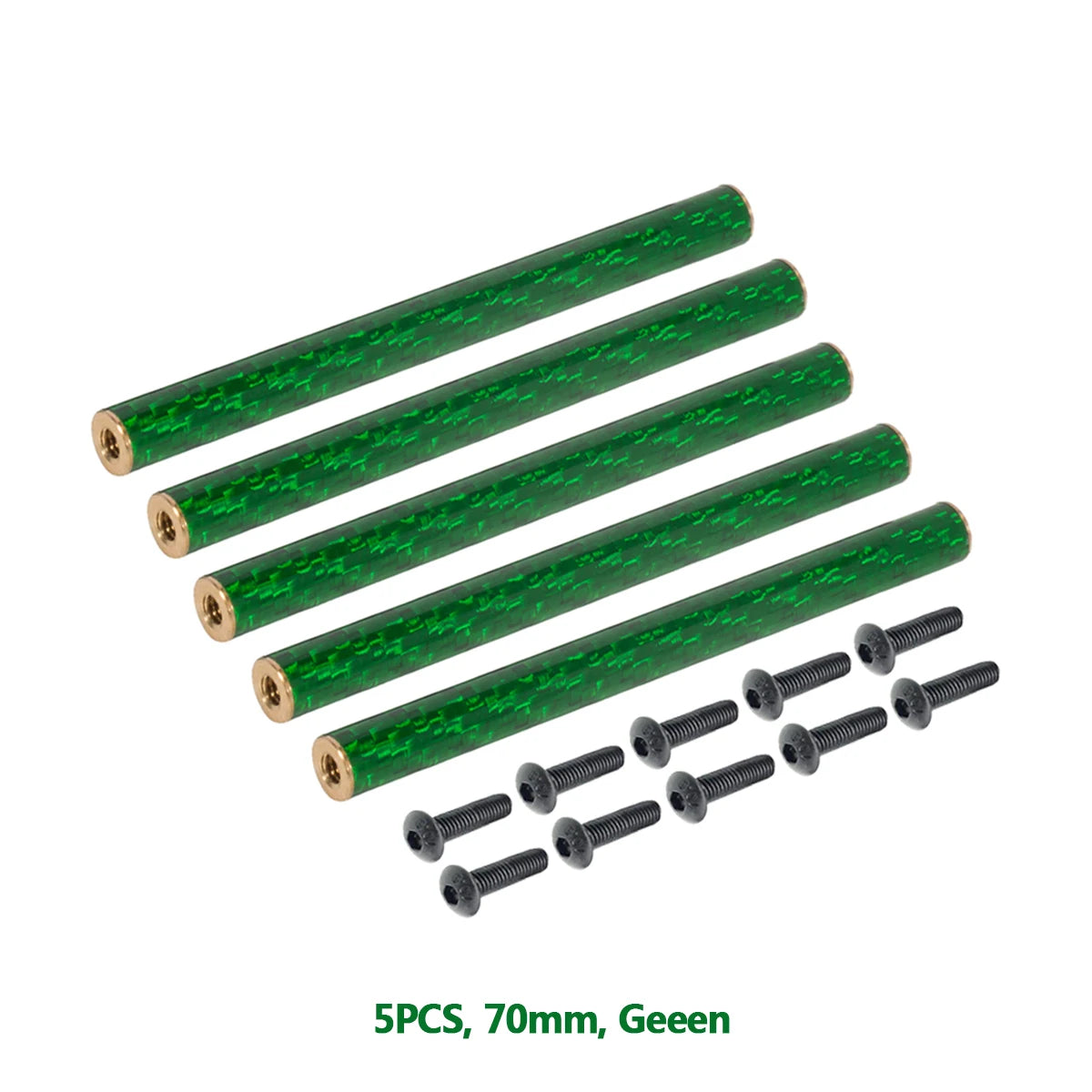 5PCS Coloured Carbon Fibre Braces 67mm 70mm 75mm 78mm for 1/10 RC Crawler Comp Builds SCX10 PRO Gspeed V4 UGRC LCG Chassis DIY Green 70mm