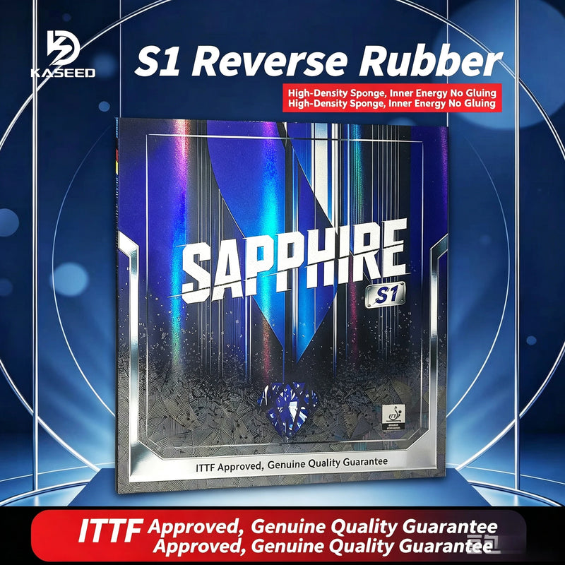 KASEED SAPPHIRE S1 Table Tennis Rubber Pips-in Sticky Ping Pong Rubber with 2.2mm Blue Sponge ITTF Approved Arc Fast Attack…